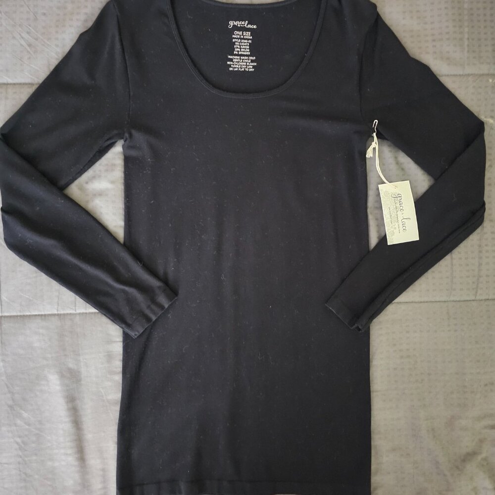 Grace and Lace Black Essential Super Stretch Top - Picture 2 of 4